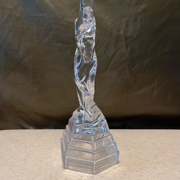 Art Deco Style Italian Crystal Figurine Mother Holding Girl Child 10 Inches Tall - Picture 2 of 12